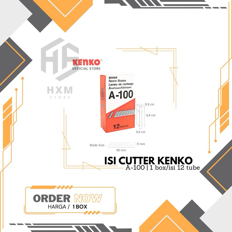 

Isi Cutter Kecil KENKO A-100 [1 Box/Isi 12 Tube]
