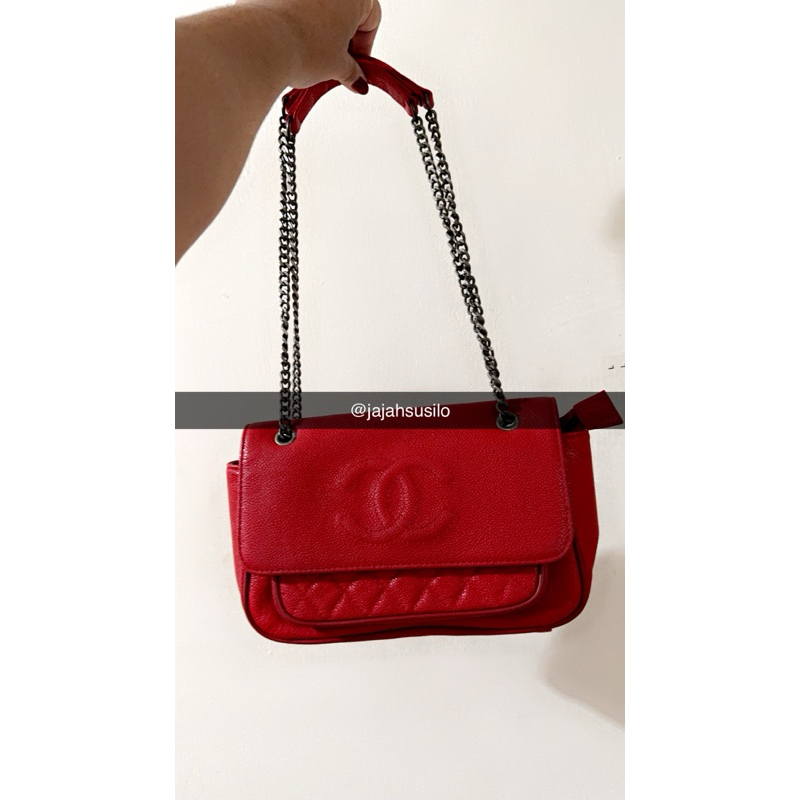 CHANEL PRELOVED CAVIAR SHOULDER & SLING BAG RARE CENDOL