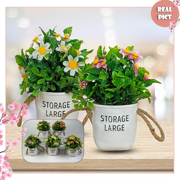 UNICO Pot Bunga Hias Plastik Bunga Hias Dekorasi Ruangan Rumah Artificial Flowers Cantik Tanaman Hia
