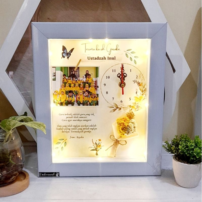 flower in frame 3D uk 8r  potrait frame box edelweis in frame kado ulang tahun kado anniversary kado