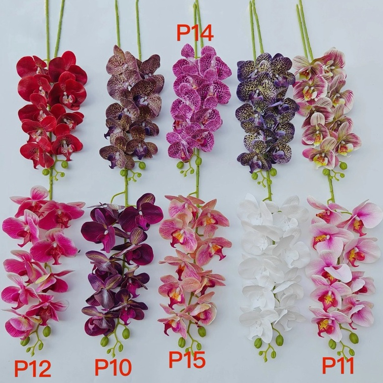 UND647 GROSIR MURAH Bunga Anggrek Latex Besar X9 Orchid Flower HiasanBunga Anggrek Hiasan  1 PCS