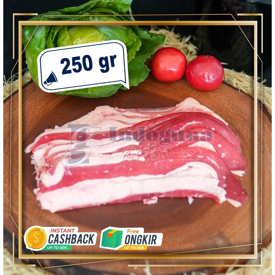

Daging sapi - US Shortplate end Beef Slice /pack +-250 Gram