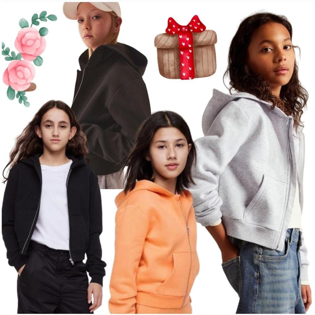 [17253][17554] Jacket Basic warna polos Anak jaket hm kids cotton fleece hangat hoodie H*M zipper si