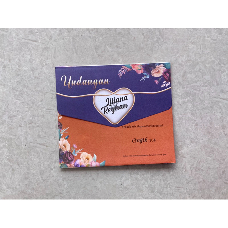 UNDANGAN CANTIK 104 CETAK DAN PLASTIK MURAH