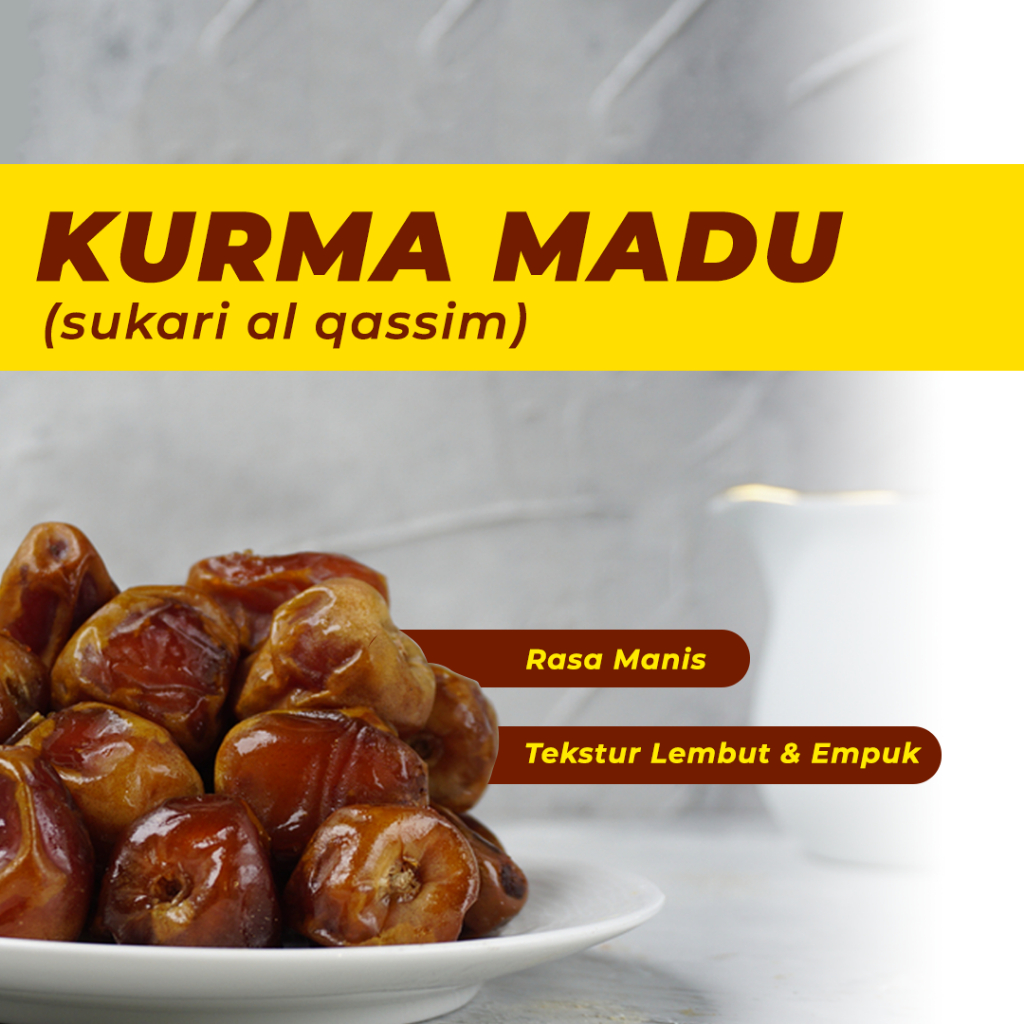 

KURMA MADU SUKARI QOSWA LEMBUT EMPUK PREMIUM QUALITY GRADE A ENAK LEGIT BASAH Fresh Dates Honey Rasa Manis 500 gr Kualitas Super