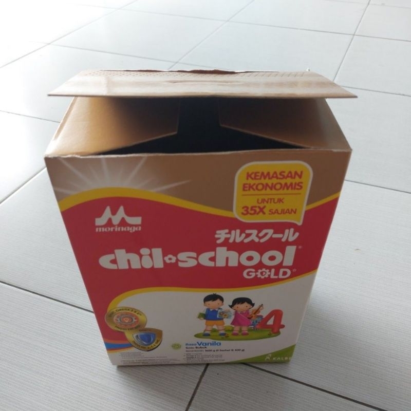 DUS BEKAS SUSU MORINAGA CHIL SCHOOL GOLD 1600 GRAM