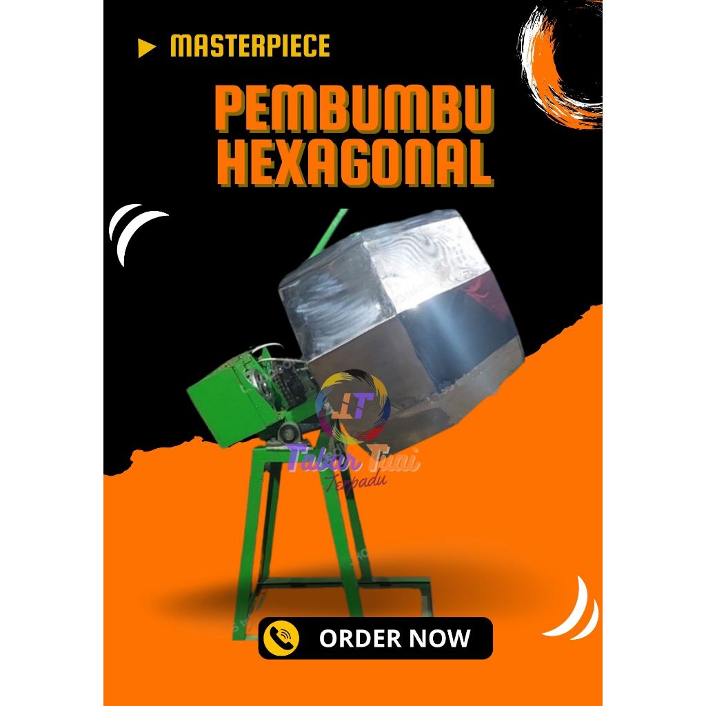 Mesin Pencampur Bumbu Keripik dll. Mesin Pembumbu Hexagonal