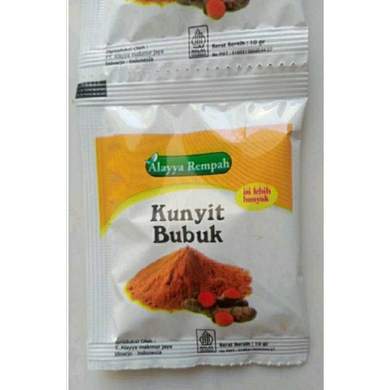 Kunyit bubuk alayya rempah isi 10gram eceran sachet