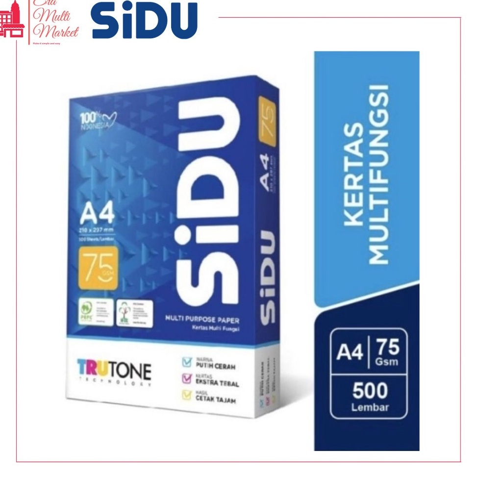 

SWF971 Ready Stok SIDU Kertas HVS A4 75 Gsm 1 rim