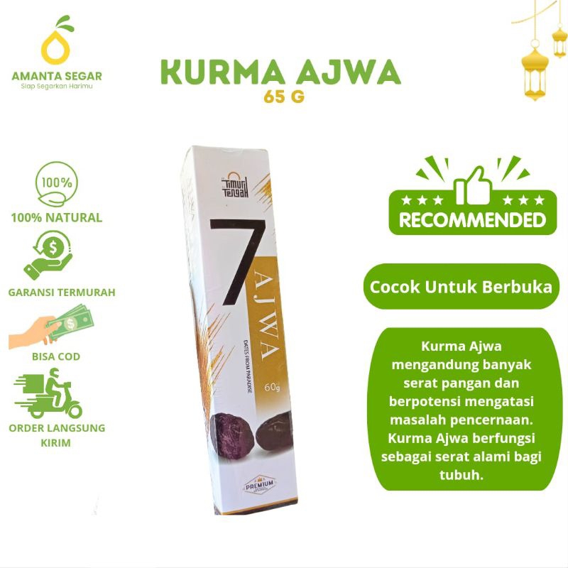 Kurma Ajwa Timur Tengah 7 Butir