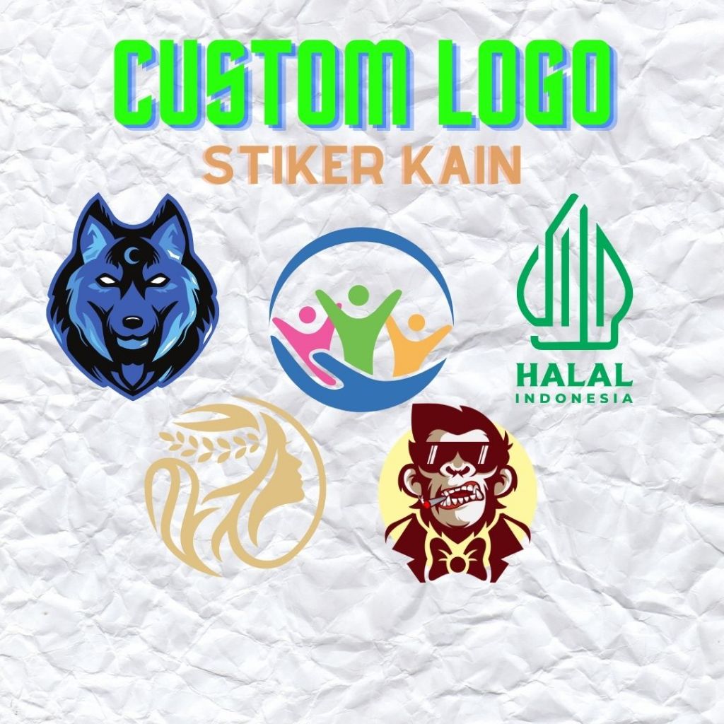 Custom Sticker Kain Logo Stiker Sablon Setrika DTF - Sablon Logo