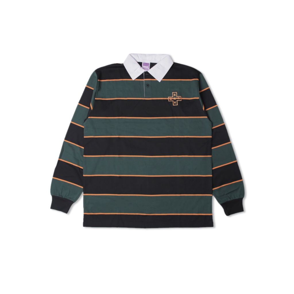 Berak 9420 Rugby Stripes Shirt MEADOW