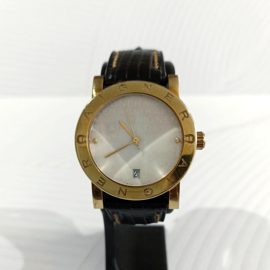 Jam Tangan Aigner Cortina Classic Monogram Dial Quartz Watch Italy Branded Original Luxury Mewah Pes