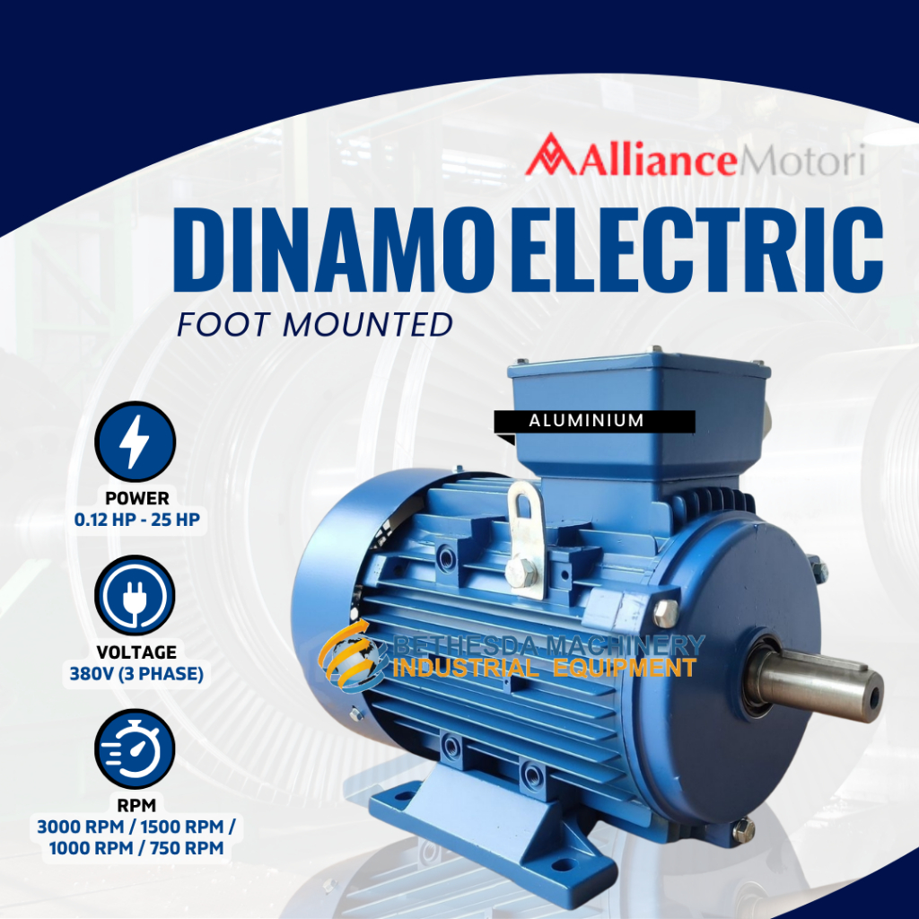Elektromotor 0.5 hp 1/2HP Dinamo 1500 RPM 3 Phase