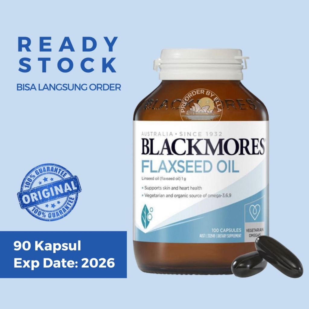 Blackmores Flaxseed Oil 1000mg 100 Capsules (Vegetarian Omega 3 6 9)