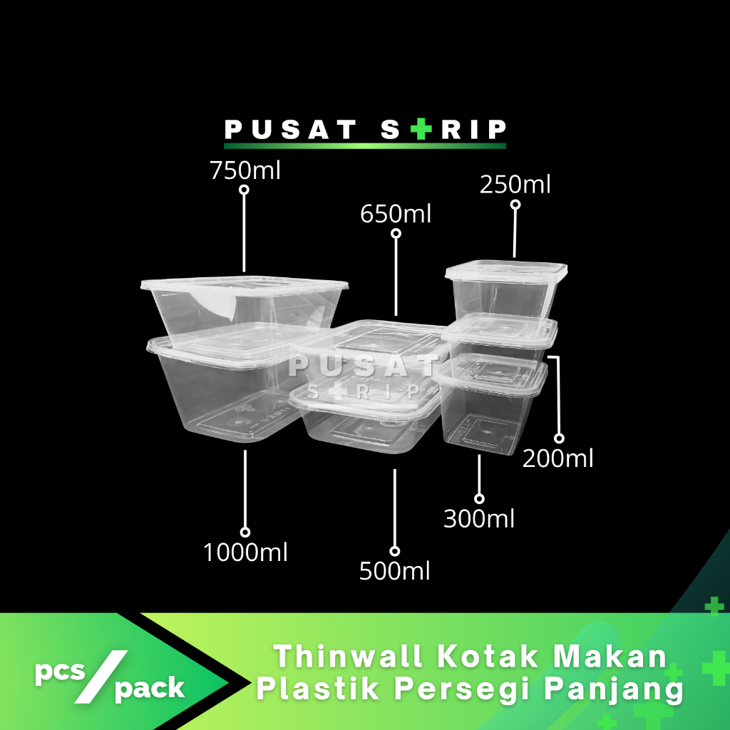 Thinwall Kotak Makan Plastik Food Container Persegi panjang