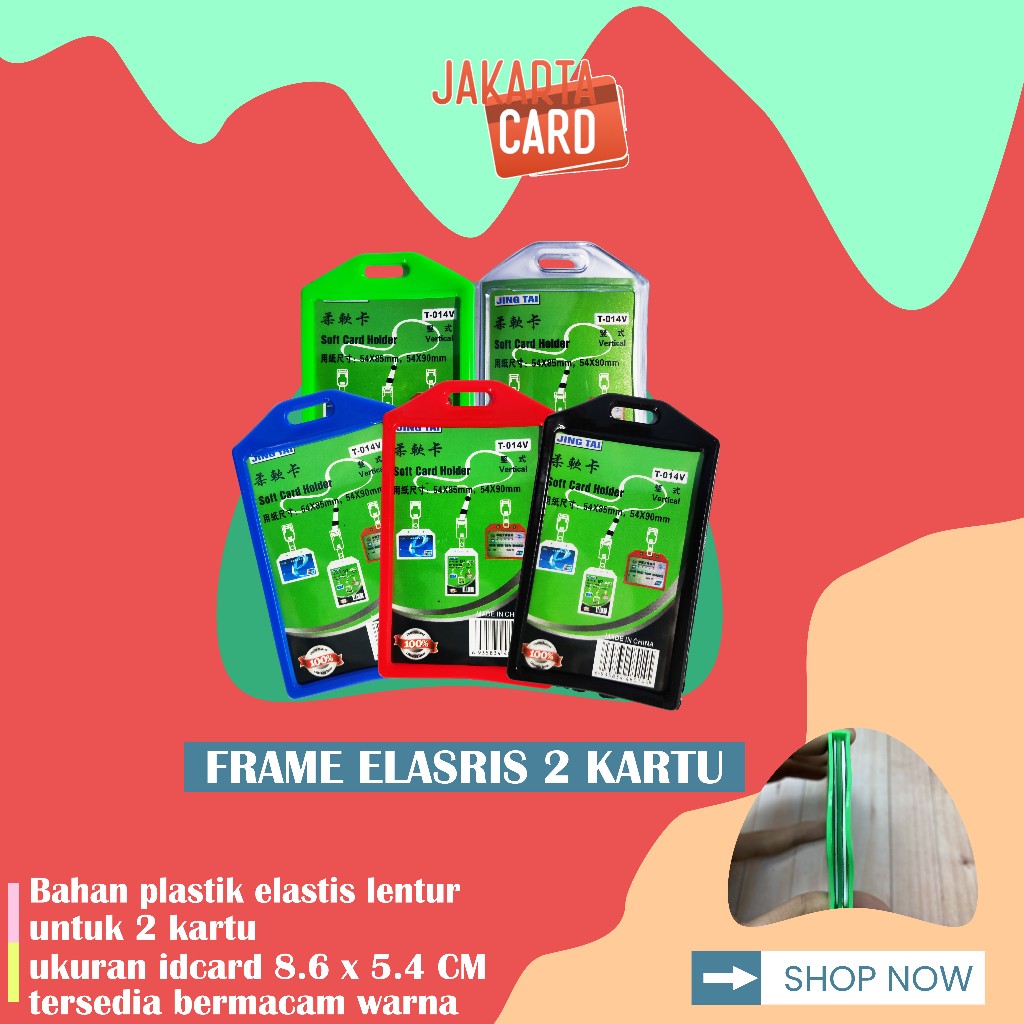 

Card Holder ELASTIS Potrait 2 SLOT Frame Card 2 side KARTU T017 T 017