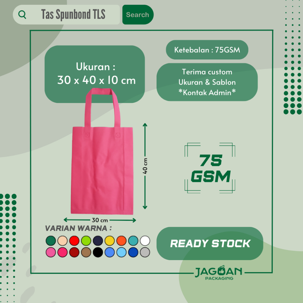 

Tas Spunbond TLS 30 x 40 goodie bag