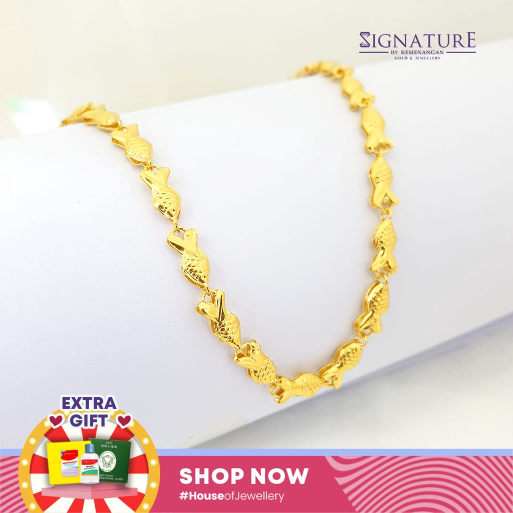 KALUNG EMAS HONGKONG MODEL IKAN KADAR 999,9%