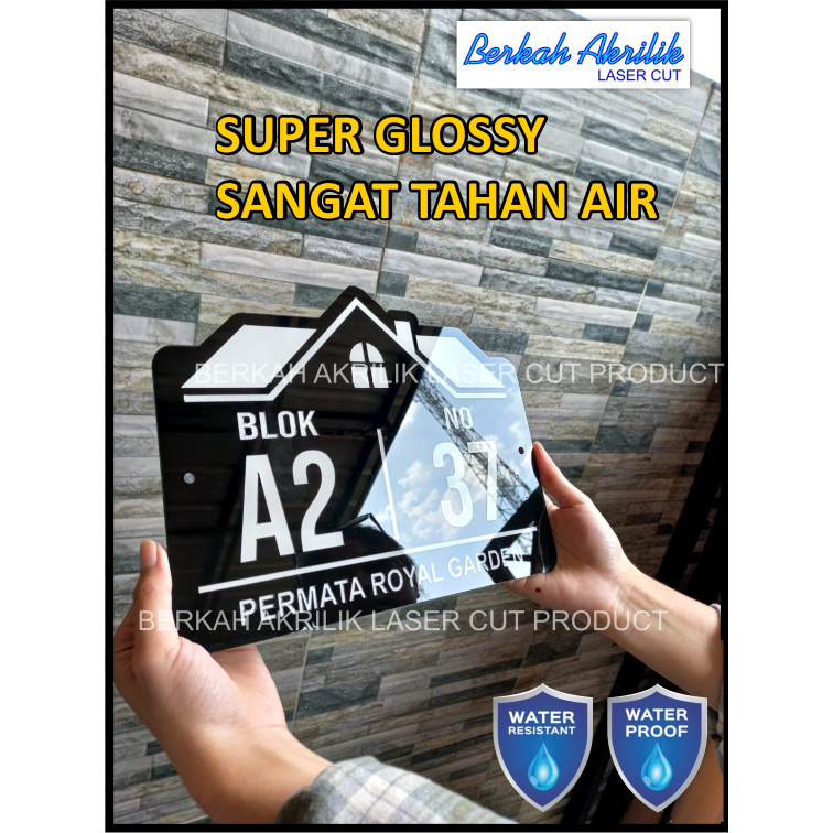 nomor rumah acrylicPremium modern minimalis tahan hujan dan panas matahari