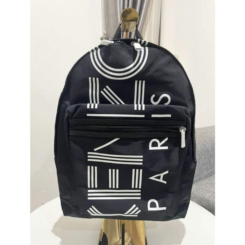 Kenzo Paris Tas Backpack Black Logo Nylon