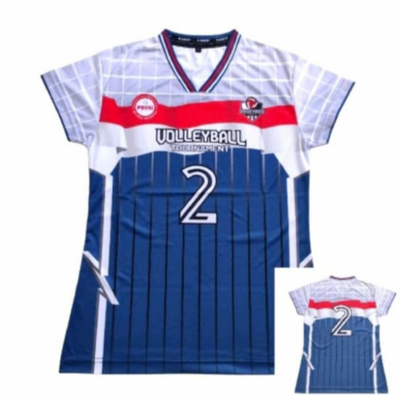 kaos atasan olahraga bola voli Full printing wanita terbaru