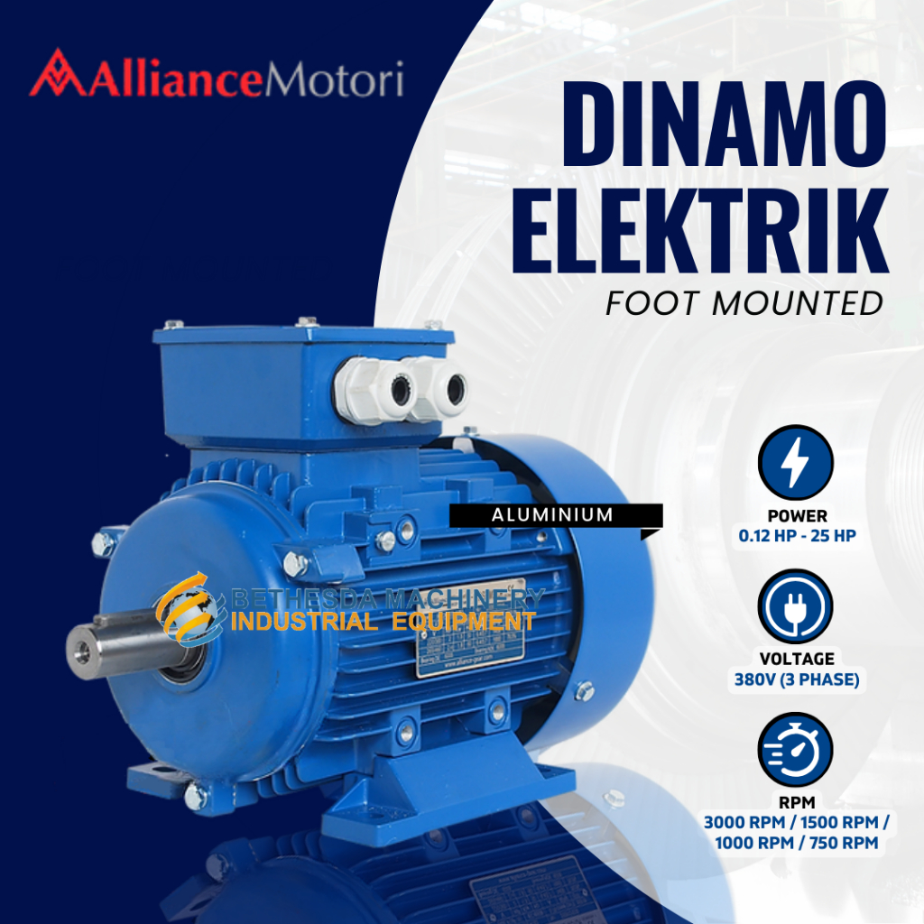 Dinamo Motor 10 HP 7.5 kw 1500 RPM / 3000 RPM Alliance