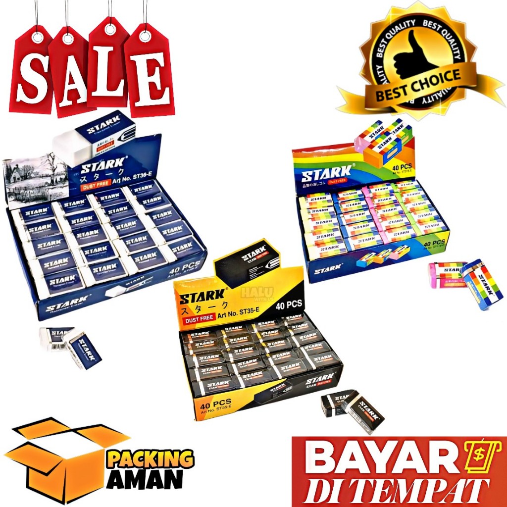 

(BISA COD) PROMO 40 Pcs Penghapus STARK / Eraser / Karet Penghapus