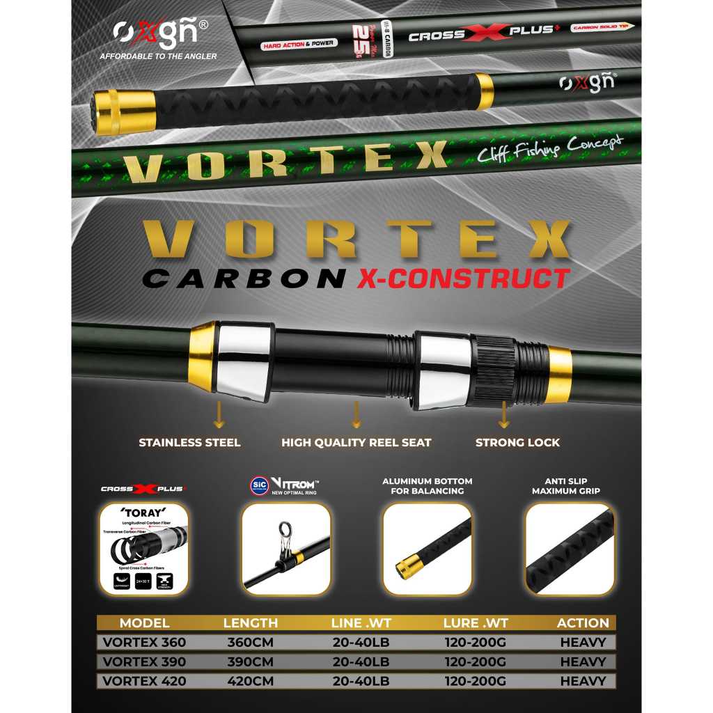 Rod TELESCOPIC SURF OXGN VORTEX CARBON X-CONSTRUCT