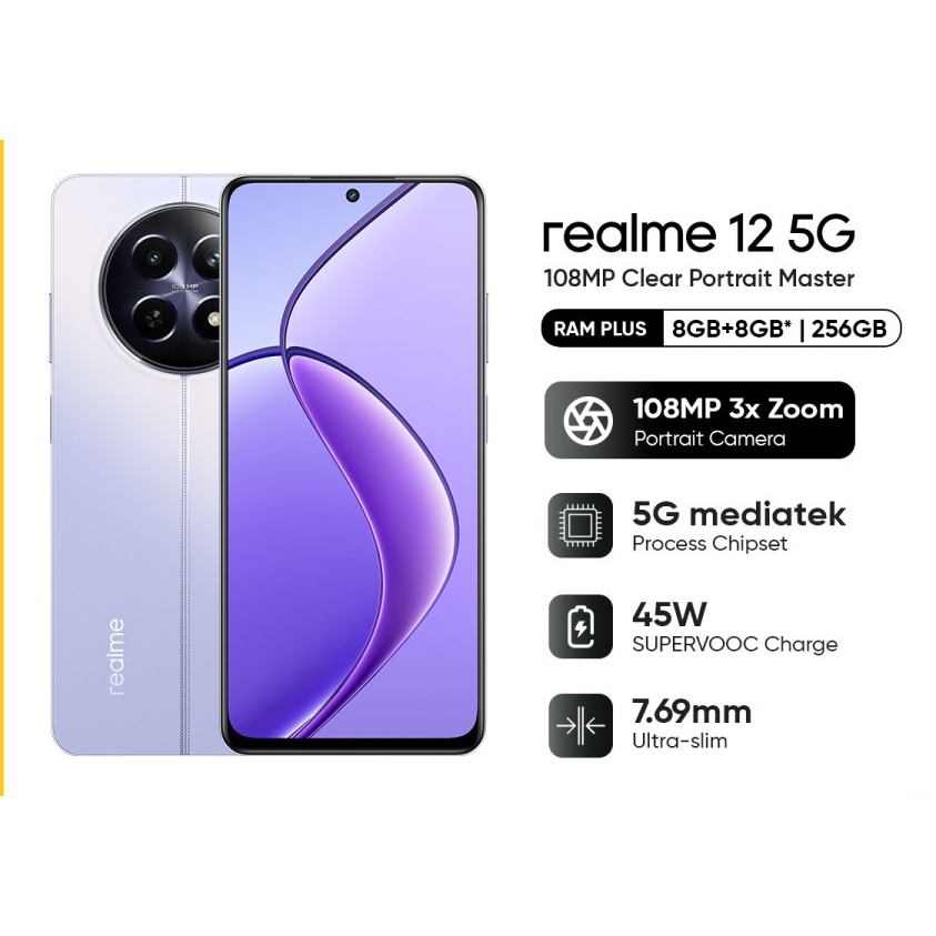 Realme 12 5G 8GB+8GB*|256GB 108MP Camera 6.72 FHD+ LCD Garansi Resmi-3