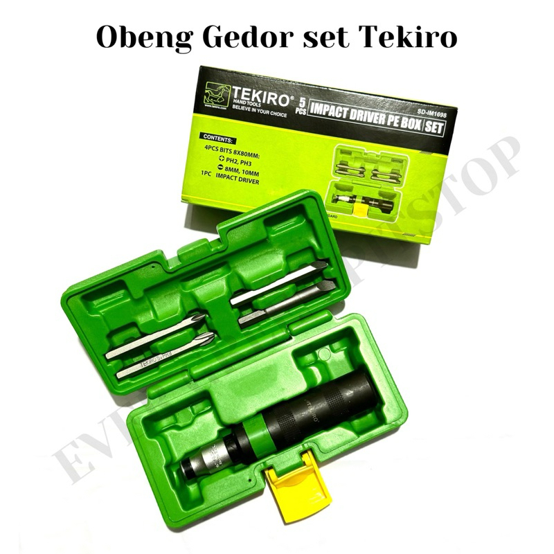 obeng ketok set tekiro 5 pcs obeng gedor set 5pcs plus minus