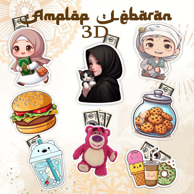 

Amplop Lebaran 3D bisa Custom Premium Tebal Glossy Idul Fitri (isi 6)