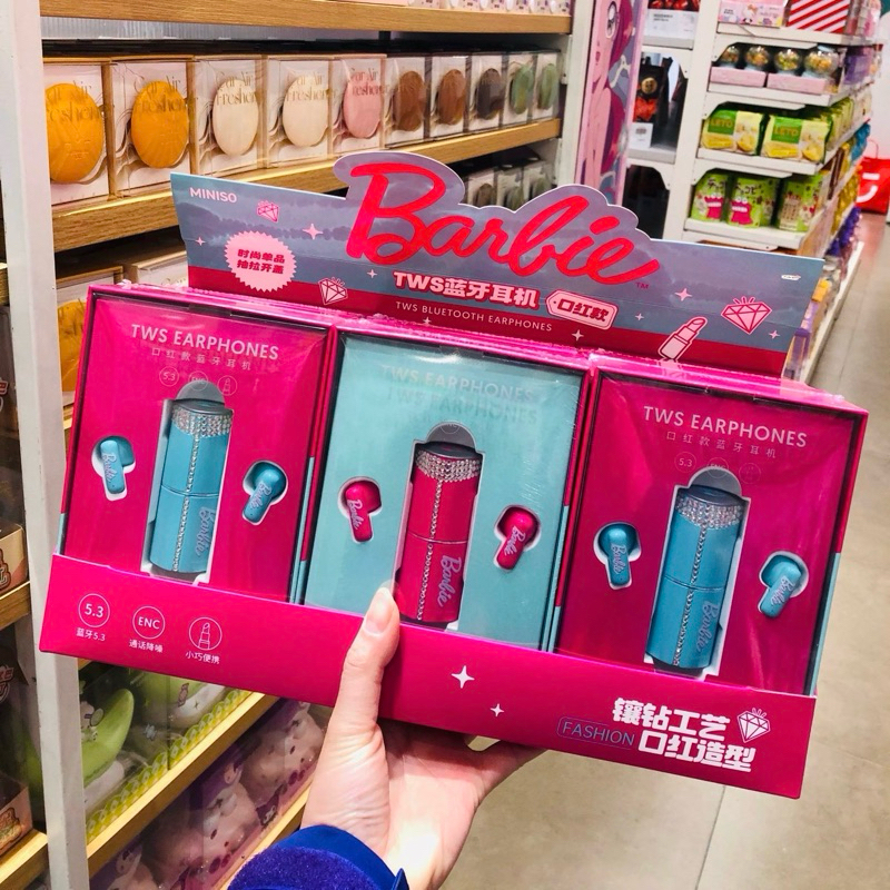 [READY STOCK] MINISO X BARBIE SPECIAL 65TH ANNIVERSARY - TWS BLUETOOTH BARBIE / TWS LIPSTICK SHAPE B