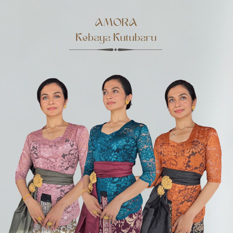 Setelan Kebaya/Atasan Kebaya Stretch Glossy AMORA//Kebaya Nona Indonesia