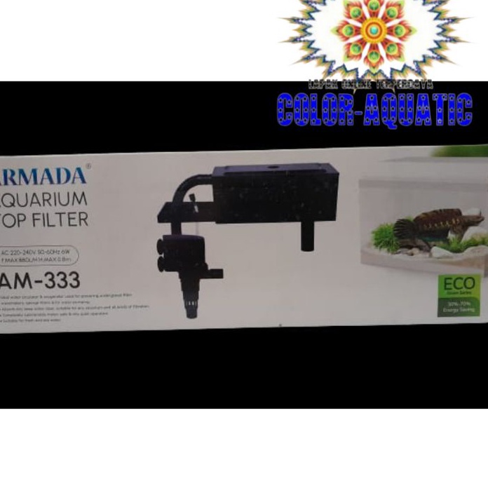 COD Top filter aquarium ARMADA AM 333 box filter lengkap 1set komplit tinggal pakai harga termurah