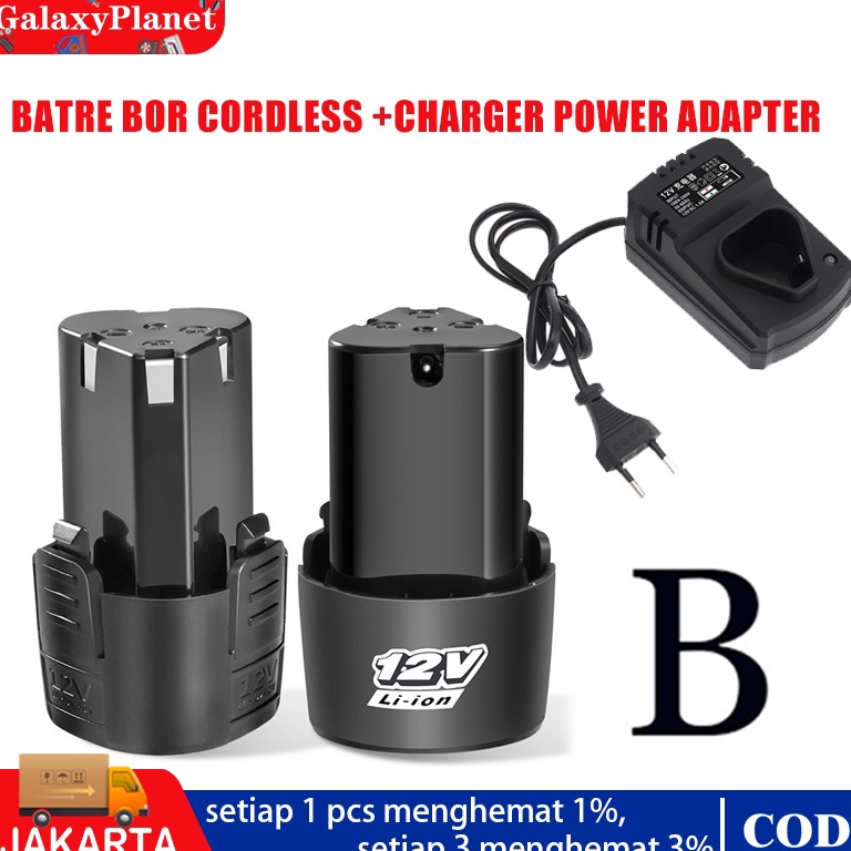 SALE Batre bor cordless 12 voltCharger Power Adapter 12V DC 1122V untuk Bor Bor Cordless 12Volt Poto