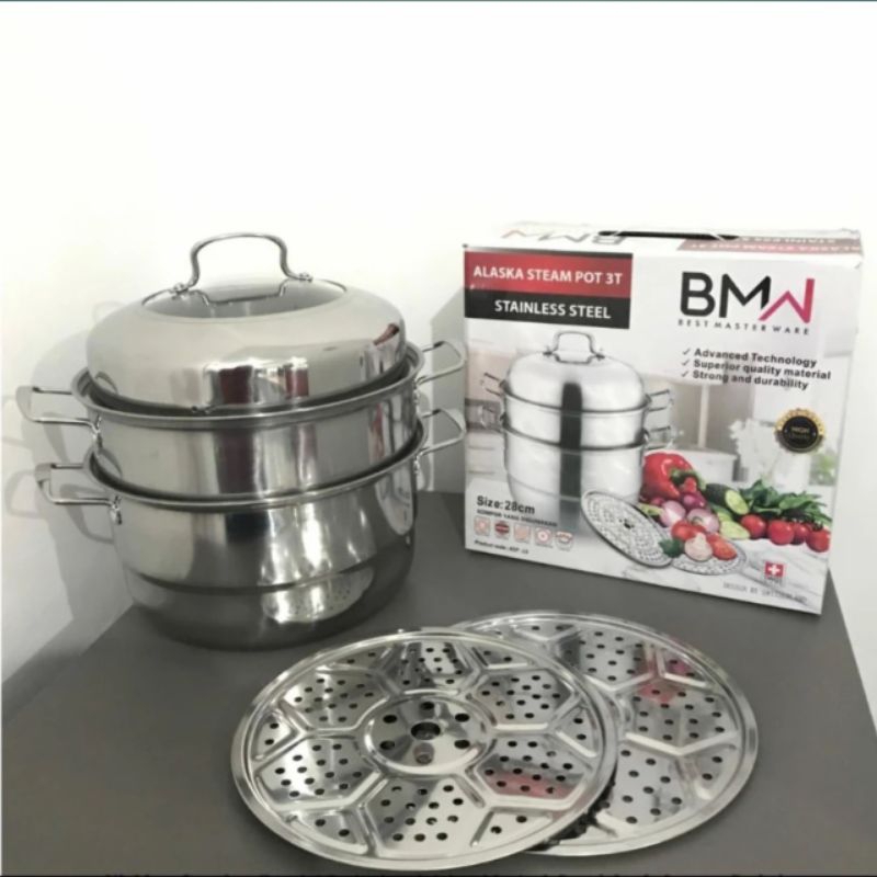 Panci Kukus Susun 3 Alaska Steamer pot 28cm