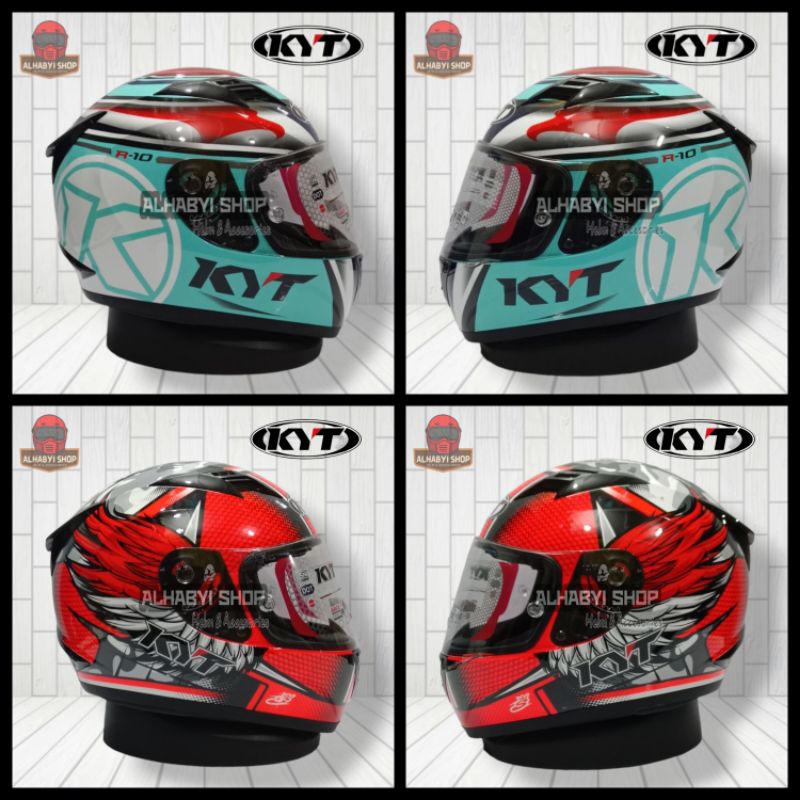 Helm Full Face KYT R10 Flat Race Edition | Helm KYT Full Face Single Visor
