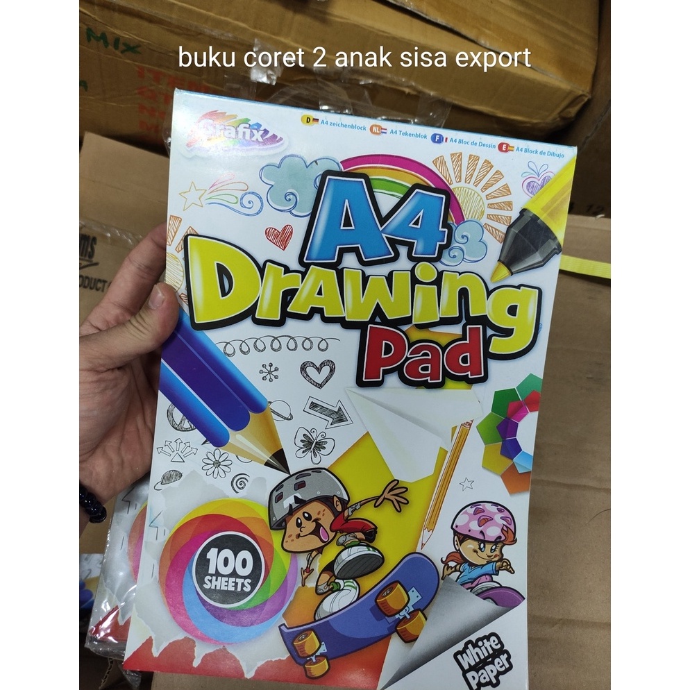 

Laris buku drawing pad sisa export belanda inggris a4 isi 1 lembar merek grafix GJP