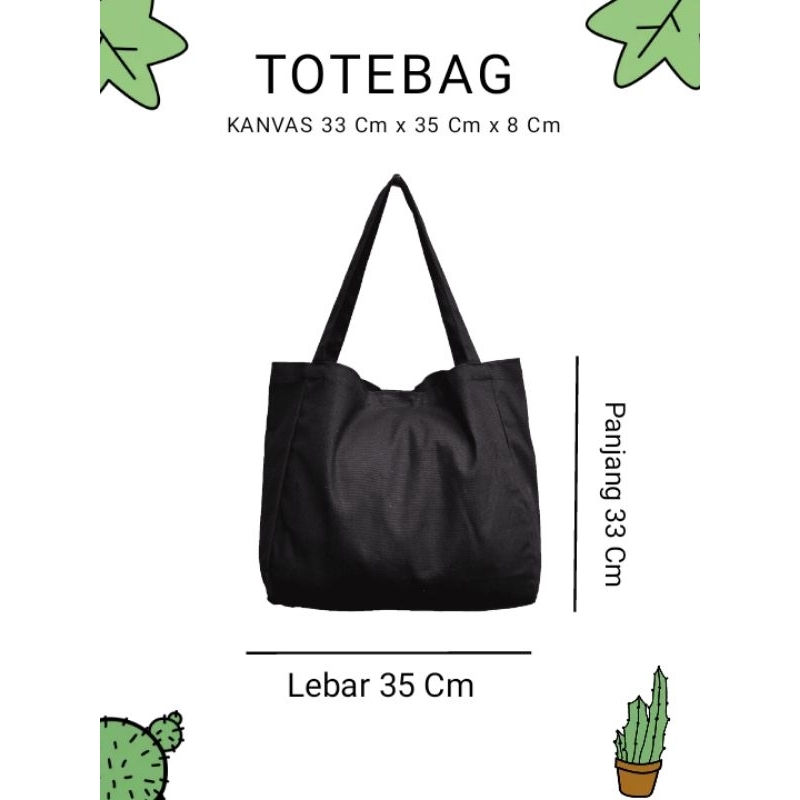 Totebag Kanvas Resleting Tote Bag Polos Tas Wanita Ukuran Besar