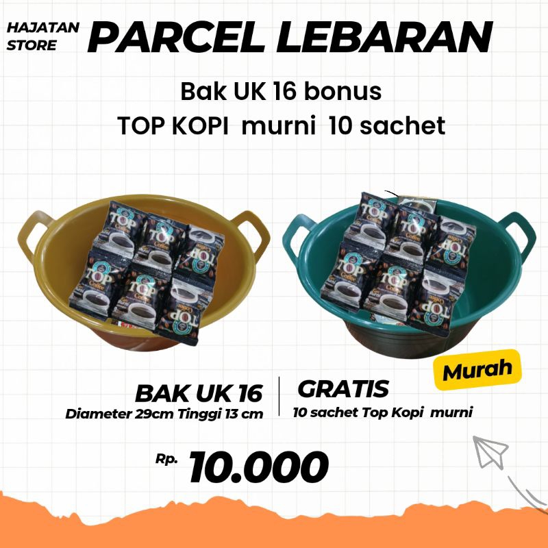

PARCEL LEBARAN MURAH BAK KUPING 16" BONUS TOP KOPI MURNI 10 SACHET