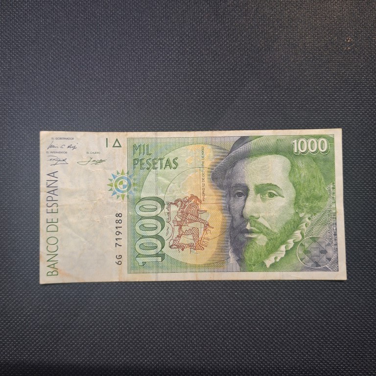 Uang kuno Espana/Spanyol 1000 pesetas tahun 1992