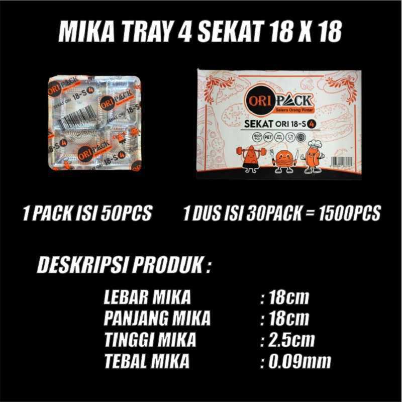 Mika Tray Sekat 18s4 sekat 4 atau 20s5 sekat 5 atau 20s7 Sekat 7 U Kotak Nasi Per Dus jskrm