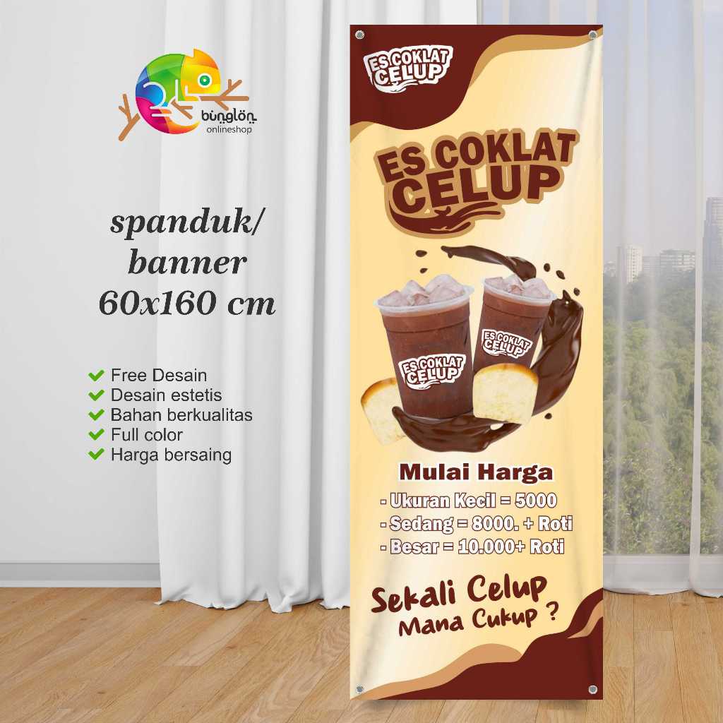 Banner 60x160 Es Coklat Celup Custom Desain