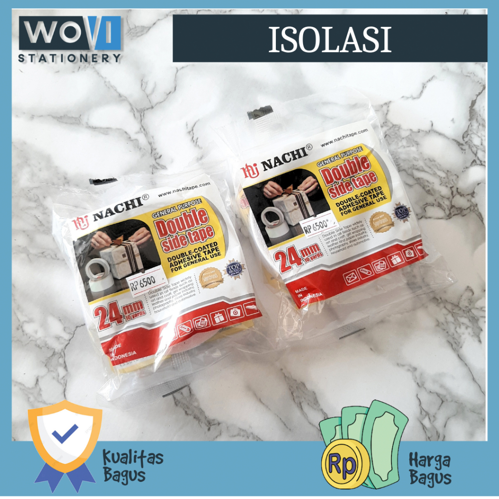 

[PCS] Isolasi Double Tape 24mm x 10Y Nachi / Isolasi Double Tape 1 inch Nachi
