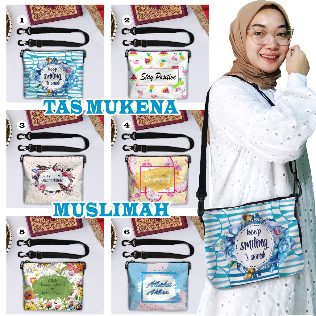 TAS MUKENA MUSLIMAH SLING BAG CANTIK TAS SOUVENIR