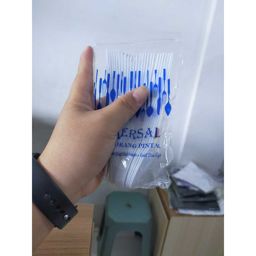 sendok plastik putih susu - sendok makan plastik - sendok plastik