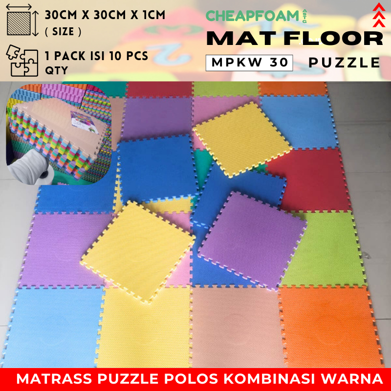 Matrass Puzzle Ekamat Karpet Puzzle 30cmx30cm tebal 1cm Puzzle KOMBINASI WARNA Mainan anak Edukatif 