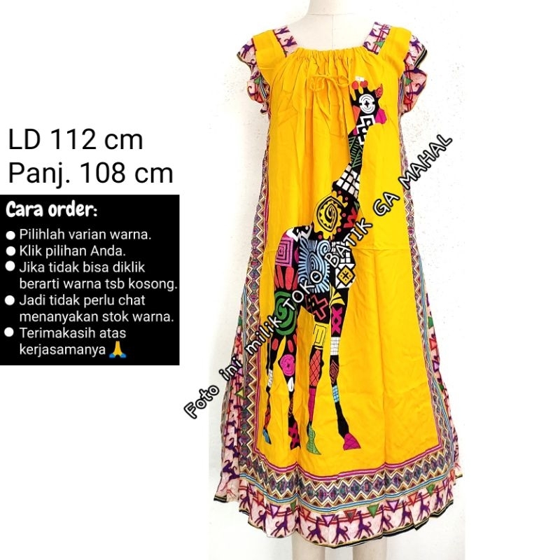 Daster busui lengan susun leher karet adem halus merk Elok