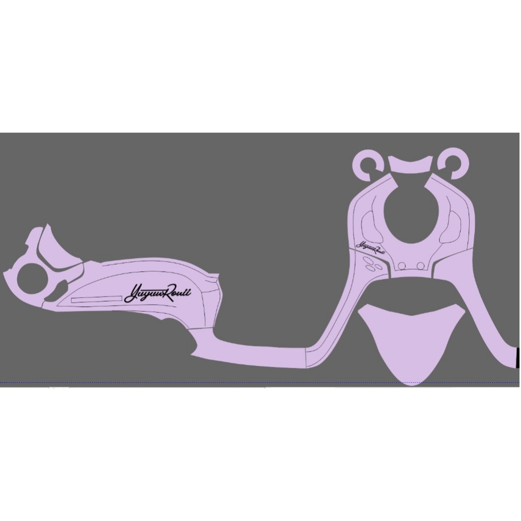 Decal Sticker Scoopy 2021 ungu list hitam D-U4-043